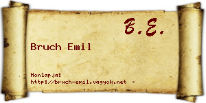 Bruch Emil névjegykártya